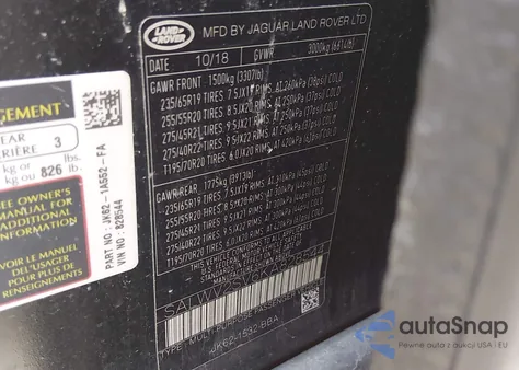 2019 Land Rover Range Rover Sport Hse Dynamic z USA, uszkodzony, nr VIN SALWV2SV6KA828544